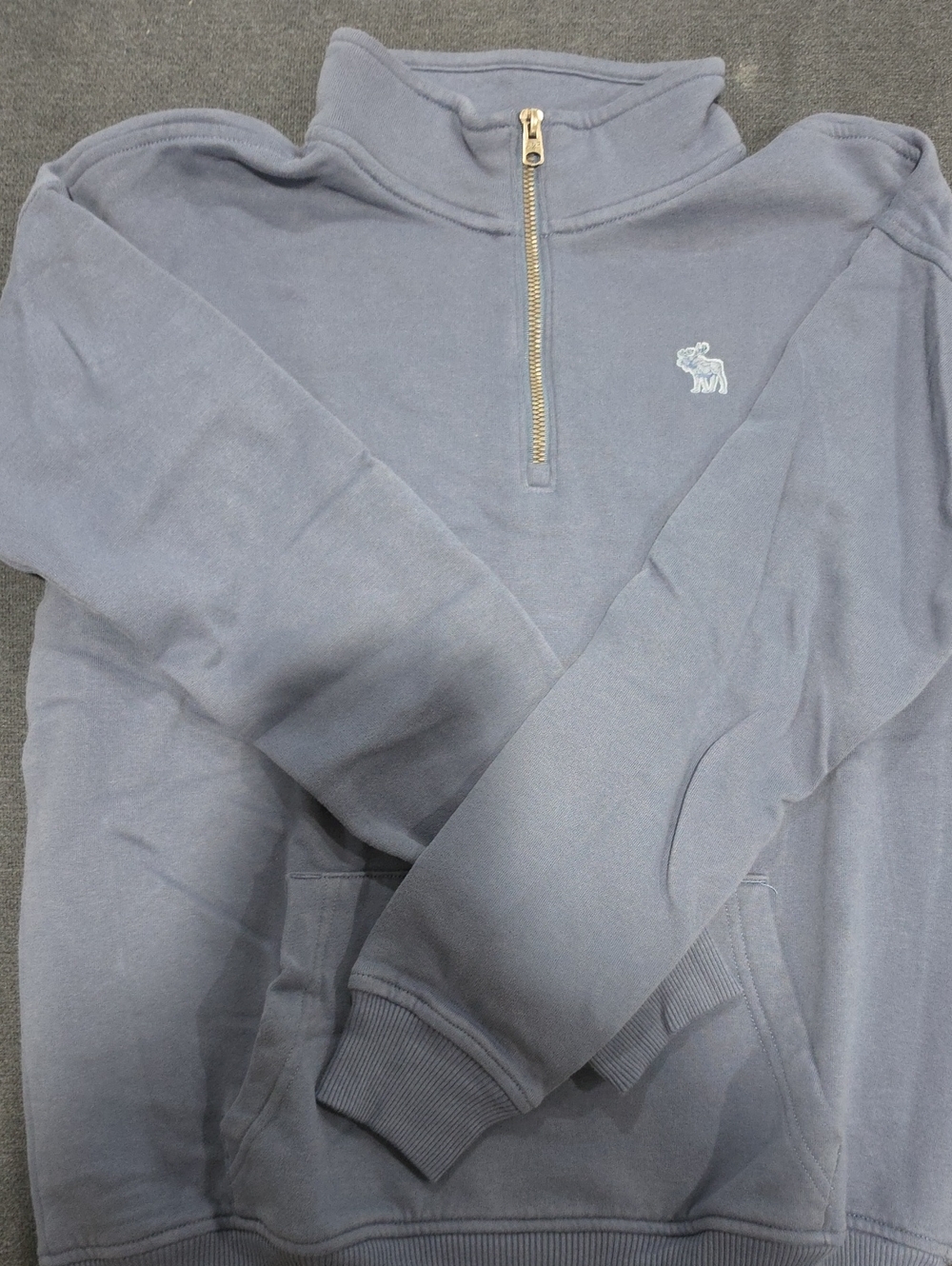 Abercrombie & Fitch Slate Blue Half-Zip Sweater